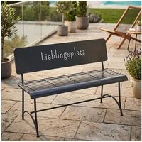 Levandeo® Gartenbank Gartenbank Metall Schwarz L115cm Lieblingsplatz Sitzbank Outdoor Metal