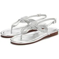 LASCANA Sommerschuh, offener Schuh, Zehentrenner Sandale, Pantolette im Metallic-Look VEGAN