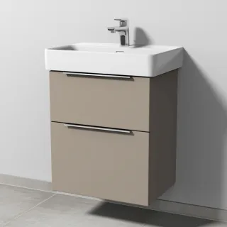 Sanipa 3way Waschtischunterbau zu Laufen Pro S Waschtisch mit 2 Auszügen, Sandgrau-Matt UF78567