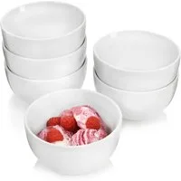 SÄNGER Dessertschale Set Sunfort, Weiß, Porzellan, (Set, 6-tlg), ⌀12x8cm, rundes Design, Premium Collection