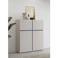 OTTO home Hochkommode Cross,Breite 119,5 cm, moderne grifflose Hochkommode mit 4 Türen, Hochschrank mit viel Stauraum, Einlegeböden verstellbar