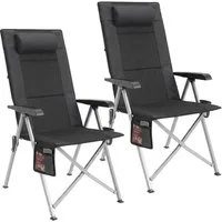 HOMECALL Campingstuhl Faltbar Hochlehner Luxus Klappstuhl mit 4,5cm Dicke Gepolstert (2 St), für Garten Balkon Wohnmobil