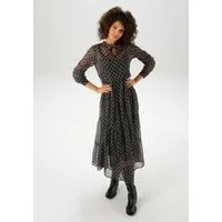 Aniston CASUAL Maxikleid (mit Jersey-Unterkleid) mit interessantem Kettendruck aus Punkten