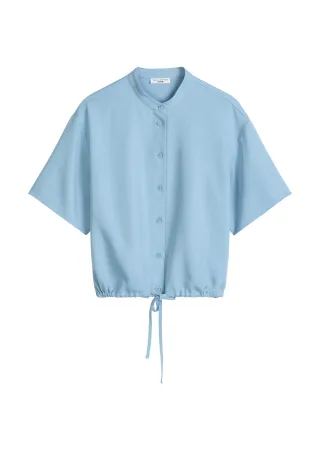 Marc OPolo DENIM - Crop-Blusenshirt relaxed Blue Dawn - Gr. - L