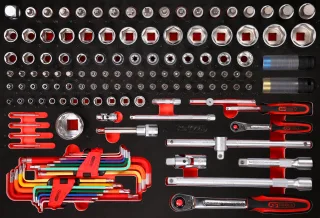 KS Tools 1-4'' + 1-2'' Steckschlüssel-Satz in Schaumstoffeinlage, 137-tlg - 811.1137