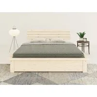 Home affaire Massivholzbett Antri, Futonbett, ergonomisch geformtes Kopfteil, stilvolles Design, Rahmen zur Ablage von Smartphone, mit Lattenrost, Bettkasten optional