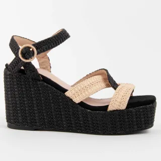 Montevita Sandale Mit Keilabsatz Salia11 Schwarz