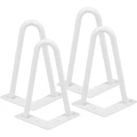 JEOBEST Tischbein 4er Set Haarnadel Tischbeine Metall, DIY Möbelfüße, Hairpin Legs, (2 Streben) mit Bodenschoner und Schrauben Verfügbar, Größenwahl