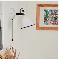 hofstein Wandleuchte »Spadacenta« Wandlampe aus Metall in Weiß (glänzend)/Schwarz, ohne Leuchtmittel, verstellbarer Strahler und Zugschalter, E14