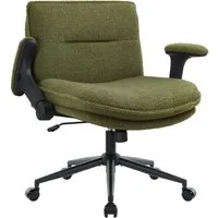 IWMH Bürostuhl Schreibtischstuhl mit klappbare Armlehnen, (Höhenverstellbar Drehstuhl mit Rollen), Stoff Stuhl für Büro Schlafzimmer Wohnzimmer Schminktisch