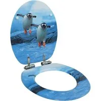 vidaXL WC-Sitz Toilettensitz mit Soft-Close-Deckel MDF Pinguin-Design (1-St)