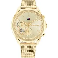 Tommy Hilfiger Multifunktionsuhr QUINN 1782417, Quarzuhr, Armbanduhr, Damenuhr, Datum, Edelstahlarmband