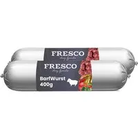 Fresco Dog BARF Hundewurst schnittfest Lamm I 2 x 400g, Nassfutter für: Hunde, 91% Frischfleisch, getreidefrei & vitaminreich