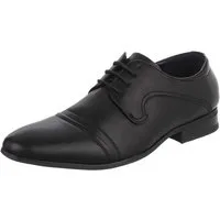 Coolwalk Herren Schnürschuh elegant in Lederoptik Schnürschuh (92009956) Blockabsatz Business-Schuhe in Schwarz