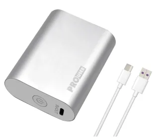 PROUSER USB Powerbank 20159, 10.000mAh, Li-Ionen, 21700 Cell, silber