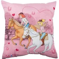 United Labels® Dekokissen Bibi & Tina Kissen Pferde Plüsch Zierkissen Kopfkissen 40 x 40 cm