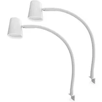 kalb Bettleuchte LED Leseleuchte weiß, flexibler Leuchten-Hals, dimmbar, 2er Set