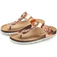 LASCANA Sandale, Pantolette, offener Schuh, Sommerschuh, Zehentrenner mit komfortablem Korkfußbett