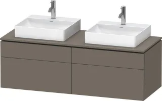Duravit L-Cube Konsolenwaschtischunterbau wandhängend Flanell Grau Seidenmatt 1420x550x482 mm - LC48 LC4872B90900000