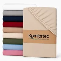Komfortec Spannbettlaken Boxspringbett bis 15cm - 30cm Matratzenhöhe, Mikrofaser, Gummizug: Rundum, (1 Stück), 90x200 cm, Navy Blau