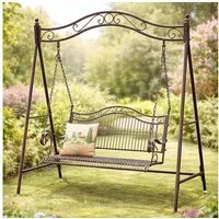 DanDiBo Hollywoodschaukel Metall Antik 2 Sitzer Gartenschaukel 082505 Schaukel Garten Bank, Schmiedeeisen