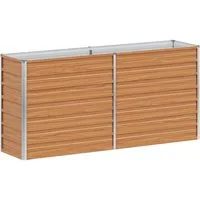 vidaXL Hochbeet Hochbeet Hellbraun 160 x 40 x 77 cm Verzinkter Stahl (1 St)