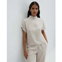 someday Shirtbluse Zarlia Shirtbluse aus Acetat mit fließendem Fall Lockere Passform, Knopf mit Öse am Rücken und Schlitze