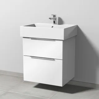 Sanipa 3way Waschtischunterbau zu Duravit Vero Air Waschtisch mit 2 Auszügen, Weiß-Glanz UF43378