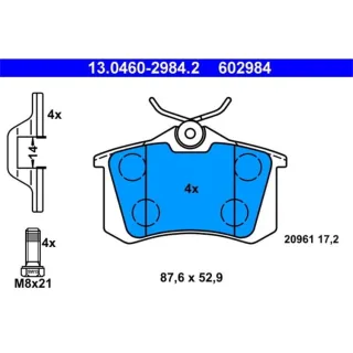 ATE Bremsbel?ge hinten Seat VW 13.0460-2984.2