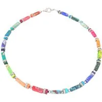 traumschmuck Collier 224c Collier Halskette Edelstein Imperial Jaspis Strass bunt (Geschenk, Muttertag, Weihnachten, Geburtstag, Valentinstag, inkl Schmuckset), Made in Germany
