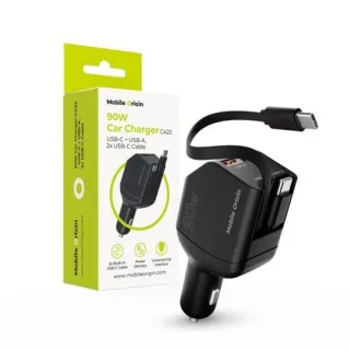Mobile Origin 90W Car Charger CA22 USB-C+USB-A 2x cable 60cm