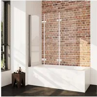 Boromal Badewannenaufsatz 3 teilig faltbar Faltwand Duschtrennwand Duschwand für Badewanne Nano, Alu-Wandprofil Schwarz Weiß Chrom, (Badewannenfaltwand, 140x140cm,130x140cm,120x140cm), Sicherheitsglas