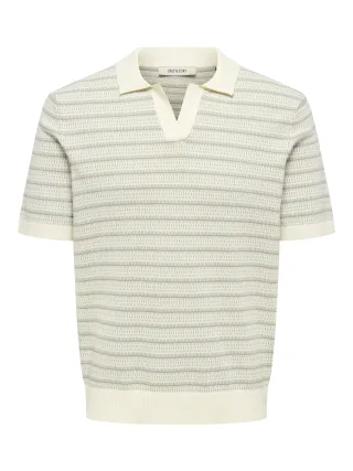 ONLY&SONS - ONSTILO REG SS SPLIT NECK KNIT NOOS - Gr. - L