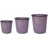 finehomegarden Pflanzkübel Metall Kübel Pflanzgefäß violett Pflanztopf Ø26+28+32cm Blumenkübel (1 St), Pflanzschale Blumentopf Garten 3Größen wählbar / Paket