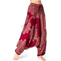 PANASIAM Haremshose Aladinhose AeOrnament Haremshose aus 100% natürlicher Viskose auch als Overall tragbar Damen Pumphose bequeme Freizeithose