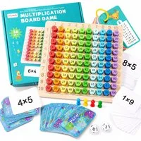 White Fox Studio Lernspielzeug 1x1 Lernen Spiel Multiplikationsbrett Montessori Multiplikation Board (1x1 Mathe, Lernspiel), frühkindliche Bildung