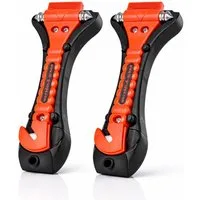 autogadget® Hammer 2er Notfallhammer Autozubehör Set Nothammer - mit Gurtschneider (2er Set, 2-St., 2 Stück)