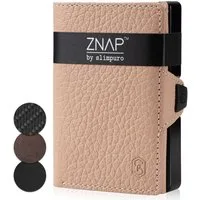 Slimpuro Geldbörse ZNAP 8 (1 x Slim Wallet,1 x Münzfach,1 x RFID-Shield Karte), Leder Portemonnaie klein Damen Herren Geldbeutel Unisex Brieftasche