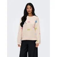 ONLY Rundhalspullover ONLBRUNHILDA LIFE LS BOW O-NECK KNT