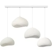 Opviq Kronleuchter Neu Wabi Loval, ohne Leuchtmittel, 4-flammig weiß mit Fiberglas-Lampenschirmen, E27