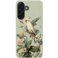 MuchoWow Handyhülle für Samsung Galaxy A17 Gelbhaubenkakadu - Paradiesvogel Blumen - Grün, Smartphone-Bumper, Print, Handy Schutzhülle Dünn