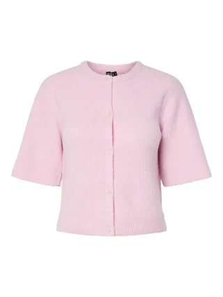 PIECES - PCSILLY SS O-NECK KNIT CARDIGAN NOOS BC Roseate Spoonbill - Gr. - XL
