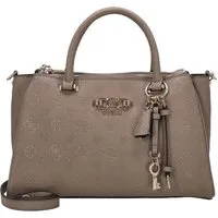 Guess Handtasche Anise Triple Comp Satchel - Henkeltasche 30.5 cm (dark taupe logo)