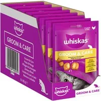 Whiskas WHISKAS® Portionsbeutel Groom & Care mit Huhn 8 x 45g, Nassfutter für: Katze