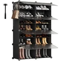 Sekey Schuhregal Schuhregal Schuhschrank Schuh-Organizer Stecksystem DIY-Regal, 1-tlg 32 Paar Schuhe Kunststoff mit Schwarz 8 Tür