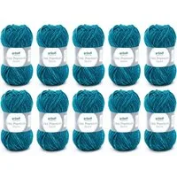 Gründl Lisa Premium Jeans Wolle zum Stricken Häkeln Woll-Paket 10x50g Häkelwolle, (Strickgarn, Strickwolle), Handstrickgarn zum Handarbeiten