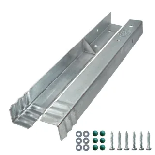 Winkelanker SolidLock Pfostenanker Set für Spielturm & Schaukel - 50x4,5x4,5 cm - Feuerverzinkter Stahl - Witterungsbeständig stabil - Wickey
