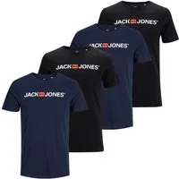 Jack & Jones T-Shirt Basic LOGO TEE CREW NECK im 4er Pack