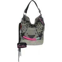 Fritzi aus Preußen Schultertasche Izzy07 Olga Limited Canvas Panther Spotty, mit abnehmbarem Fritzi-Anhänger