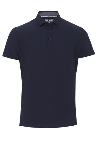pure - Pure Functional Polo Knopf slim fit Halbarm blau - Gr. - XXL